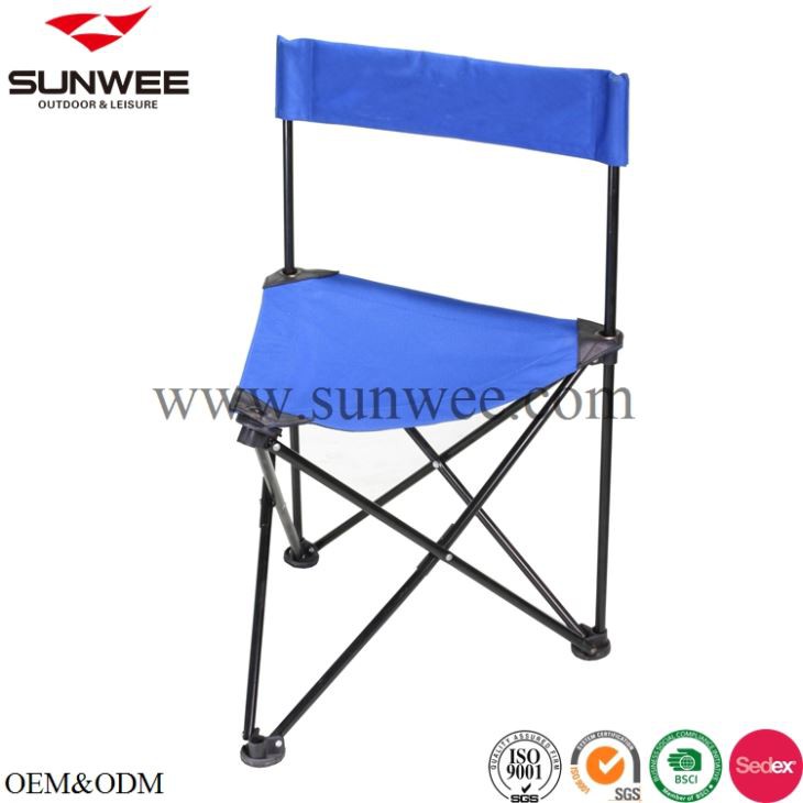Tripod Camping Stool mei Backrest